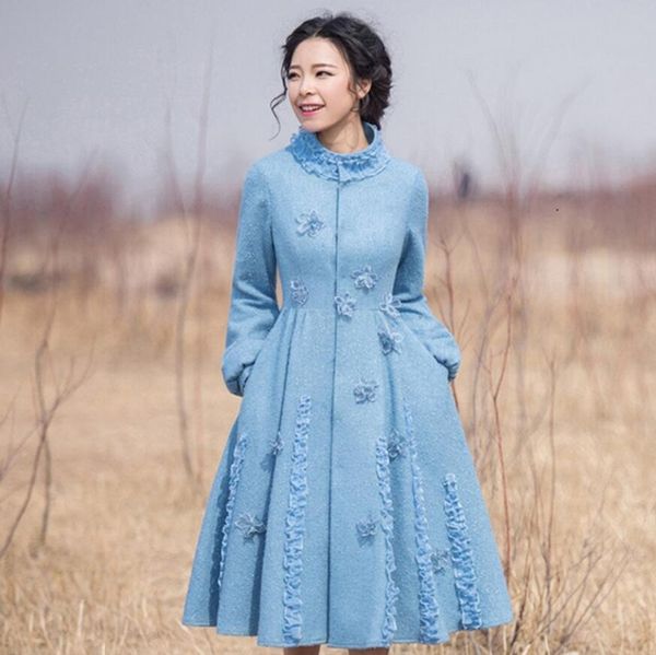 new autumn winter women woolen coat sweet vintage lantern sleeve stand collar slim ball gown skirt wool blends coat r2250, Black
new autumn winter women woolen coat sweet vintage lantern sleeve stand collar slim ball gown skirt wool blends coat r2250, Black