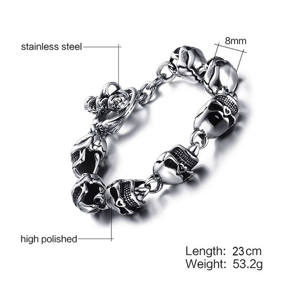 21cm / men's hip hop skull bracelet european and american punk style jewelry titanium steel casting skull bracelet, Golden;silver
21cm / men's hip hop skull bracelet european and american punk style jewelry titanium steel casting skull bracelet, Golden;silver