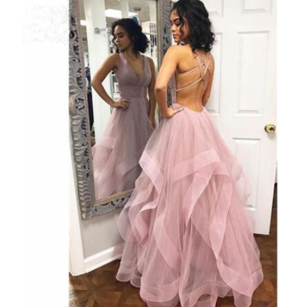 romantic a line prom dresses with halter tulle evening gowns floor length backless custom made sweep train formal party dress, Black
romantic a line prom dresses with halter tulle evening gowns floor length backless custom made sweep train formal party dress, Black