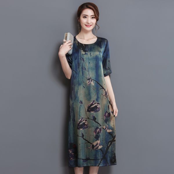 casual dresses 2021 autumn and spring silk print dress plus size l-4xl loose o-neck elegant large vestidos aq233, Black;gray
casual dresses 2021 autumn and spring silk print dress plus size l-4xl loose o-neck elegant large vestidos aq233, Black;gray