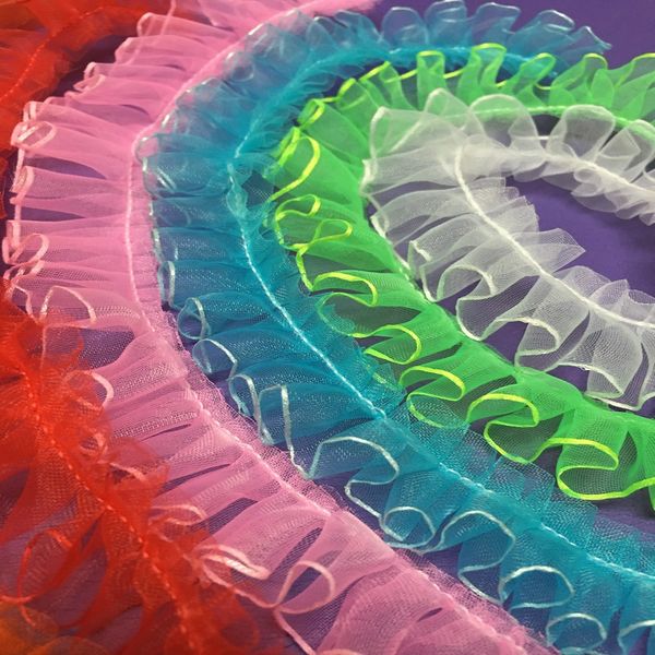5yards/15yards 25mm lotus leaf fold chiffon lace trim pleated ribbon tape diy sewing garment dress wedding accessories, Pink;blue
5yards/15yards 25mm lotus leaf fold chiffon lace trim pleated ribbon tape diy sewing garment dress wedding accessories, Pink;blue