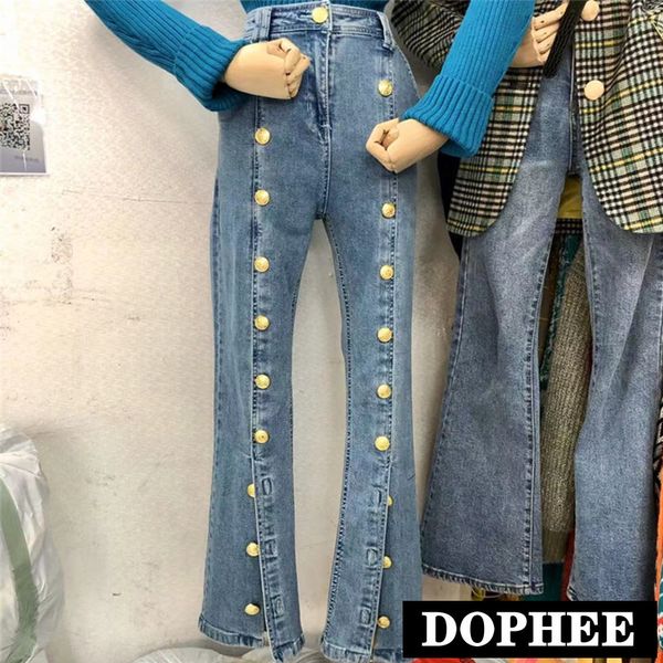flare jeans autumn new retro women's high waist metal single breasted slim flared trousers women's skinny blue denim pants
flare jeans autumn new retro women's high waist metal single breasted slim flared trousers women's skinny blue denim pants