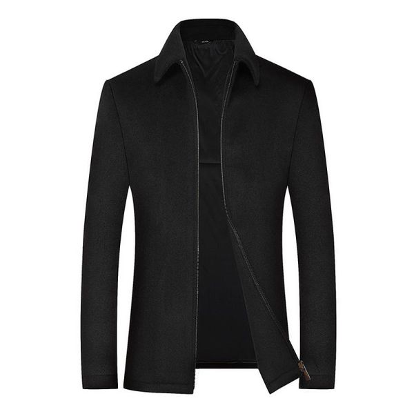 2020 new simple pure black woolen coat for men business casual mens jacket overcoat fashion lapel middle-aged male woolen coat
2020 new simple pure black woolen coat for men business casual mens jacket overcoat fashion lapel middle-aged male woolen coat