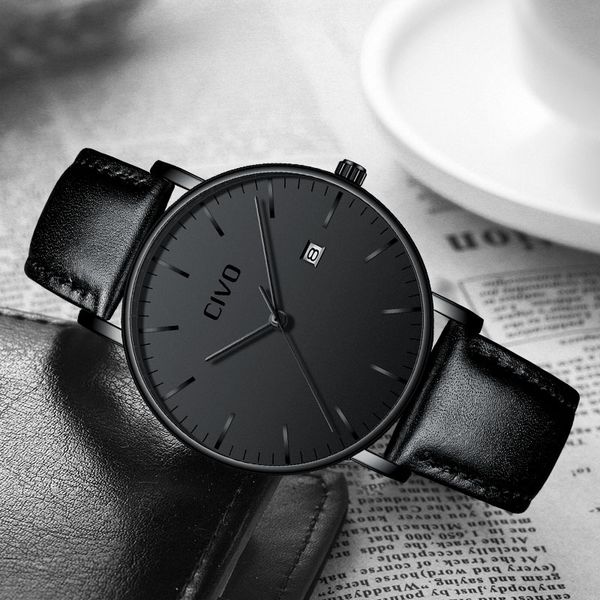fashion mens watches civo ultra thin minimalist waterproof date quartz wrist watch for men black genuine leather watch clock, Slivery;brown
fashion mens watches civo ultra thin minimalist waterproof date quartz wrist watch for men black genuine leather watch clock, Slivery;brown