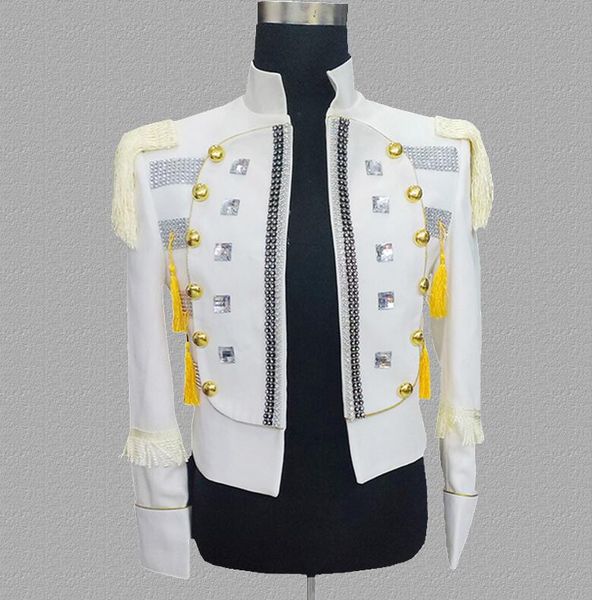blazer men tuxedo suits designs jacket mens stage costumes for singers clothes dance star style dress punk rock masculino, White;black
blazer men tuxedo suits designs jacket mens stage costumes for singers clothes dance star style dress punk rock masculino, White;black