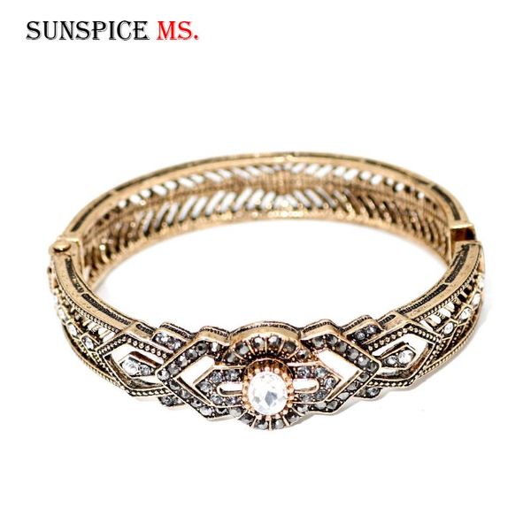 sunspice ms retro gold color turkish vintage bangle for women ethnic banquet jewelry gift bohemia white crystal, Black
sunspice ms retro gold color turkish vintage bangle for women ethnic banquet jewelry gift bohemia white crystal, Black