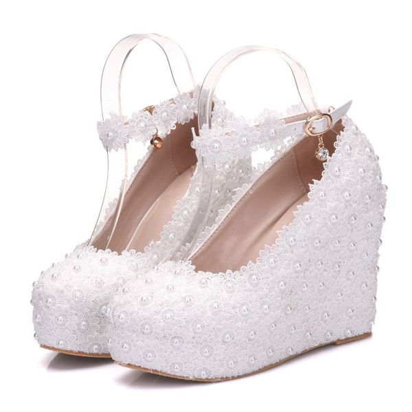 new women pumps shoes lace appliques pearl wedges buckle strap .8cm high heels round toe wedding lady party female shoes plus, Black
new women pumps shoes lace appliques pearl wedges buckle strap .8cm high heels round toe wedding lady party female shoes plus, Black