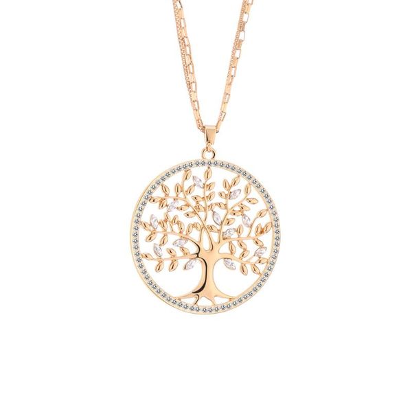 pendant necklaces golden tree of life long necklace for women double layer chain stainless steel round fashion jewelry accessory, Silver
pendant necklaces golden tree of life long necklace for women double layer chain stainless steel round fashion jewelry accessory, Silver