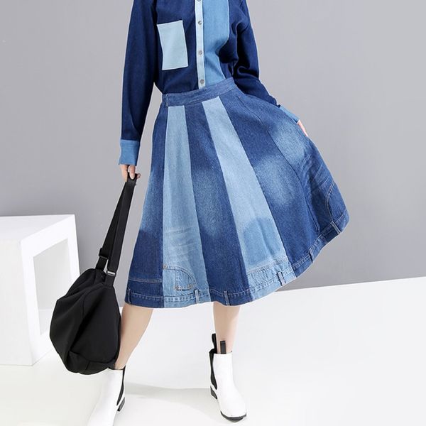 skirts chic ins spring 2021 europe women color patchwork high waist a-line denim skirt street designer midi, Black
skirts chic ins spring 2021 europe women color patchwork high waist a-line denim skirt street designer midi, Black