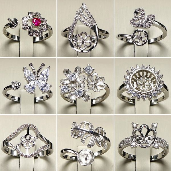 Блестящий! 2019 DIY Перл Кольца Установка 925 Серебряное Кольцо Циркон Кольцо для Женщ 
Блестящий! 2019 DIY Перл Кольца Установка 925 Серебряное Кольцо Циркон Кольцо для Женщ