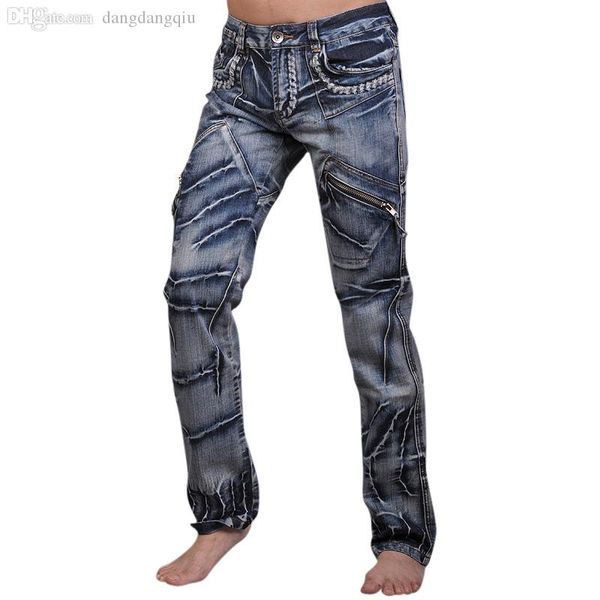 

wholesale-2016 mens designer anthony dragon printing jeans denim pants man fashion pant clubwear w30 32 34 36 38 l32 j018, Blue