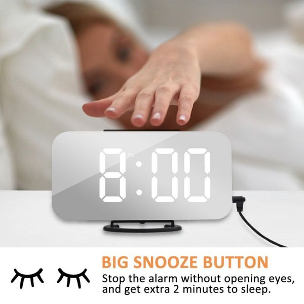 led digital deskmirror alarm clock snooze display time with dual usb port for phone, automatically adjust the brightness
led digital deskmirror alarm clock snooze display time with dual usb port for phone, automatically adjust the brightness