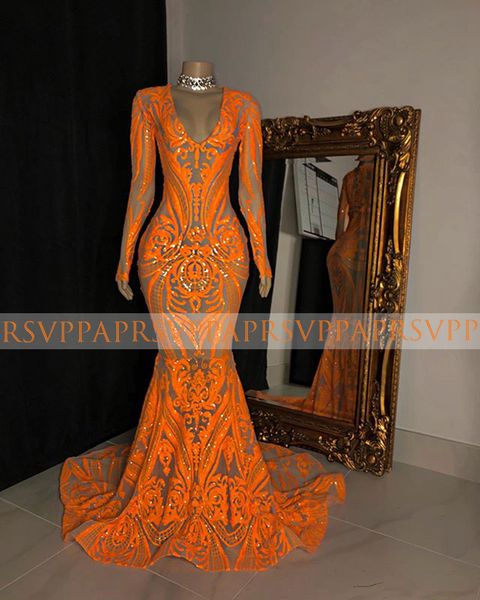 long elegant prom dresses 2020 v-neck long sleeve mermaid black girl african women orange sequin prom dress
long elegant prom dresses 2020 v-neck long sleeve mermaid black girl african women orange sequin prom dress
