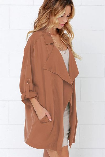 outerwear womens trench coats fashion trend loose natural color trench coats casual three quarter sleeve trench coats womens, Tan;black
outerwear womens trench coats fashion trend loose natural color trench coats casual three quarter sleeve trench coats womens, Tan;black