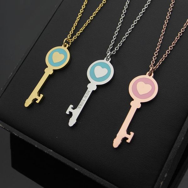 2020 designer titanium steel jewelry t letter key pink green dropping oil heart necklace 18k gold selling necklace, Silver
2020 designer titanium steel jewelry t letter key pink green dropping oil heart necklace 18k gold selling necklace, Silver