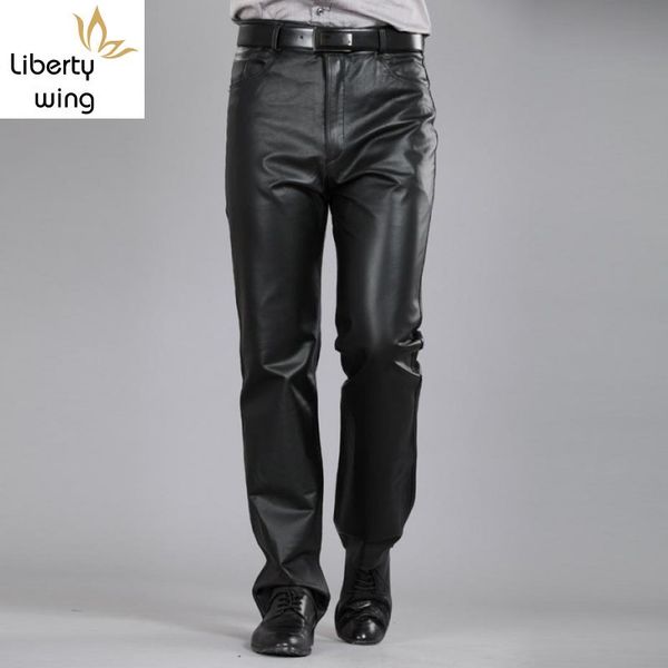 men's pants casual men genuine leather winter streetwear korean fashion fleece lining trousers motorcycle sheepskin straight warm male, Black
men's pants casual men genuine leather winter streetwear korean fashion fleece lining trousers motorcycle sheepskin straight warm male, Black