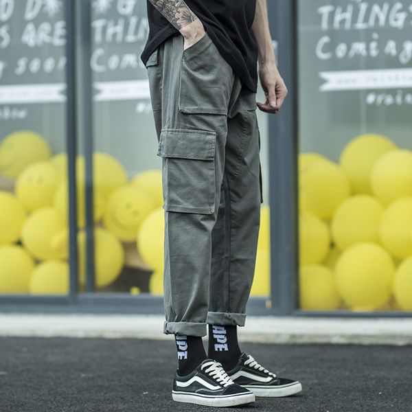 fashion overalls pants men tide brand loose multi-pocket ulzzang straight casual pants ins men joggers sweatpants, Black
fashion overalls pants men tide brand loose multi-pocket ulzzang straight casual pants ins men joggers sweatpants, Black