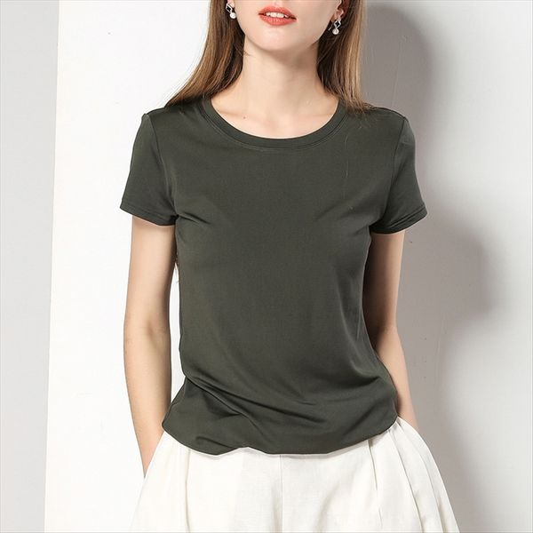 season 2020 temperament round collar pullover t-shirt pullover light commuter short sleeve female solid color slim base shirt female, White
season 2020 temperament round collar pullover t-shirt pullover light commuter short sleeve female solid color slim base shirt female, White
