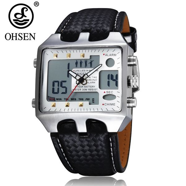 ohsen dual time man quartz watch leather strap fashion white men's wristwatch outdoor sport waterproof male clock gift
ohsen dual time man quartz watch leather strap fashion white men's wristwatch outdoor sport waterproof male clock gift