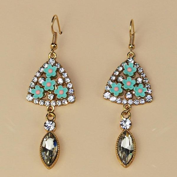 european and american long personality flower triangle inlaid zircon oval zircon pendant pendant women's earrings, Silver
european and american long personality flower triangle inlaid zircon oval zircon pendant pendant women's earrings, Silver