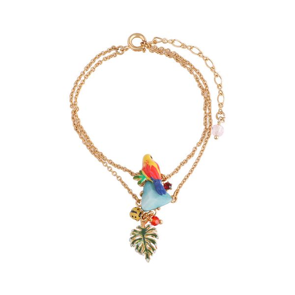 enamel parrot leaf pendant chain bracelet female jewelry double layers gold color bird insect charm bracelet 2020 sl025, Golden;silver
enamel parrot leaf pendant chain bracelet female jewelry double layers gold color bird insect charm bracelet 2020 sl025, Golden;silver