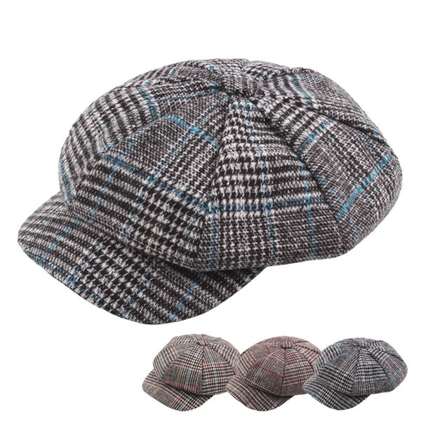 women vintage plaid beret wool knitted hats winter spring fashion newsboy cap england ladies octagonal french hat baret boina l0, Blue;gray
women vintage plaid beret wool knitted hats winter spring fashion newsboy cap england ladies octagonal french hat baret boina l0, Blue;gray