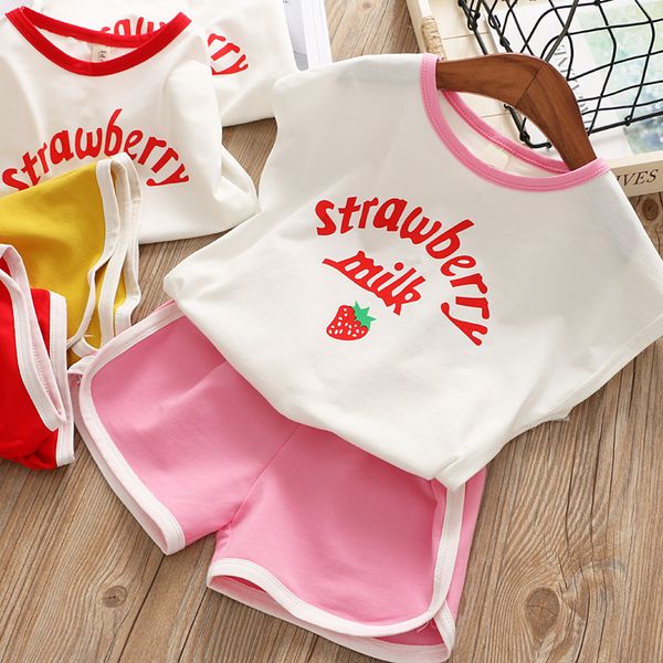 2020 casual set children's wear girl korean version strawberry print vest shorts two-piece set t-shirt children's shorts summer, White
2020 casual set children's wear girl korean version strawberry print vest shorts two-piece set t-shirt children's shorts summer, White
