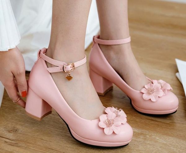 2018 flower women's shoes in spring and autumn with new style high heel coarse heel, Black
2018 flower women's shoes in spring and autumn with new style high heel coarse heel, Black