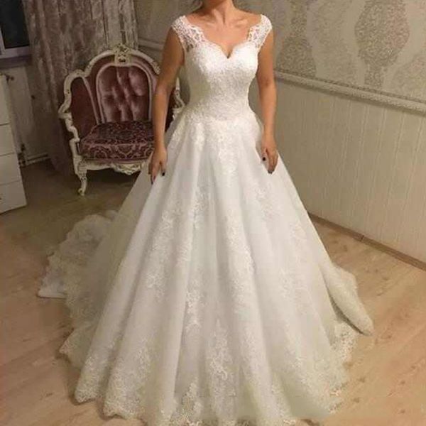 vintage off shoulder lace wedding dresses 2020 with appliques v neck lace up back sweep train wedding bridal gowns, White
vintage off shoulder lace wedding dresses 2020 with appliques v neck lace up back sweep train wedding bridal gowns, White