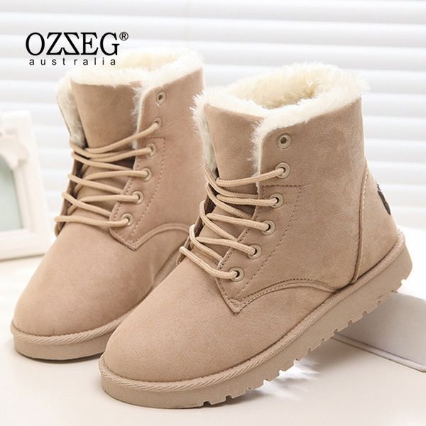 ozzeg classic women winter boots suede ankle snow boots female warm fur plush insole botas mujer lace-up, Black
ozzeg classic women winter boots suede ankle snow boots female warm fur plush insole botas mujer lace-up, Black