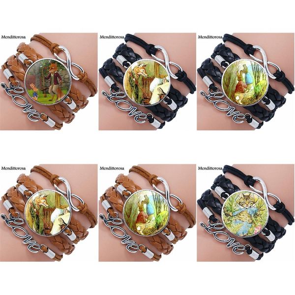 punk jewelry with glass cabochon multilayer black/brown leather bracelet bangle for women girls the tale of mr. tod fox, Golden;silver
punk jewelry with glass cabochon multilayer black/brown leather bracelet bangle for women girls the tale of mr. tod fox, Golden;silver