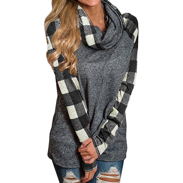women's hoodies & sweatshirts scarf collar sweatshirt sudadera mujer plaid patchwork pullover moletom feminino plus size s-5xl d90520, Black
women's hoodies & sweatshirts scarf collar sweatshirt sudadera mujer plaid patchwork pullover moletom feminino plus size s-5xl d90520, Black