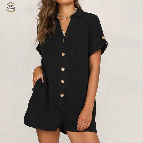 summer short sleeve linen playsuit women rompers casual button up pockets tube loose wide leg jumpsuit shorts, Black;white
summer short sleeve linen playsuit women rompers casual button up pockets tube loose wide leg jumpsuit shorts, Black;white