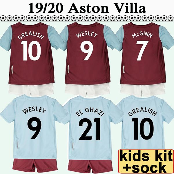 19 20 aston villa grealish kids kit soccer jerseys engels wesley chester el ghazi kodjia mcginn douglas luiz home child sock football shirts, Black
19 20 aston villa grealish kids kit soccer jerseys engels wesley chester el ghazi kodjia mcginn douglas luiz home child sock football shirts, Black