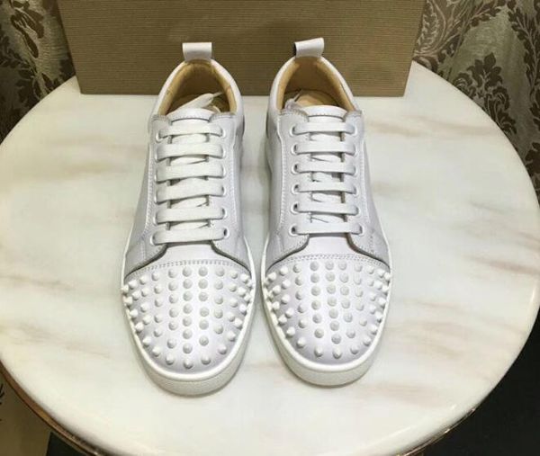 2019 wholesale luxury men low white leather with spikes casual shoes women brand red bottom sneakers,flat shoes t07, Black
2019 wholesale luxury men low white leather with spikes casual shoes women brand red bottom sneakers,flat shoes t07, Black