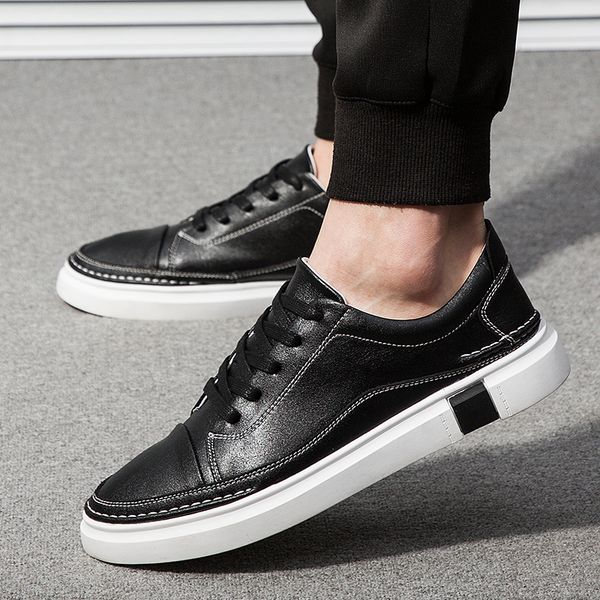 men sneakers casual shoes men classic fashion leather male shoes comfortable lace-up flats zapatos de hombre sale, Black
men sneakers casual shoes men classic fashion leather male shoes comfortable lace-up flats zapatos de hombre sale, Black