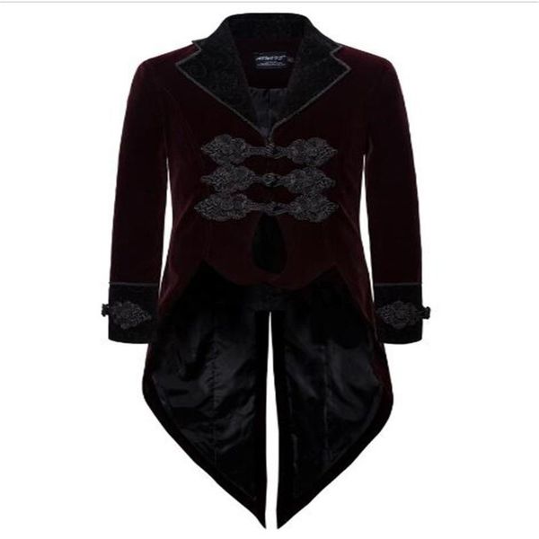 fashion gentlemen's court style dovetail clothing men's velvet lapel embroidery long sleeve outerwear party dress, Black
fashion gentlemen's court style dovetail clothing men's velvet lapel embroidery long sleeve outerwear party dress, Black