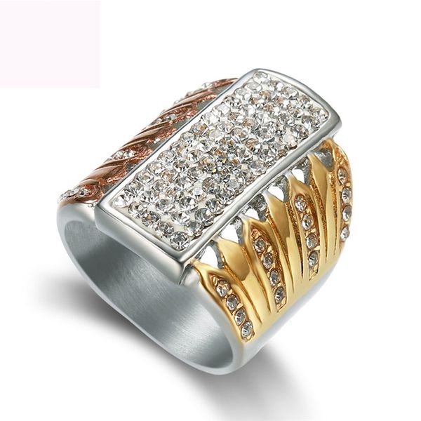 three color plated finger ring fashion crystal jewelry titanium steel figure rings for women ing, Silver
three color plated finger ring fashion crystal jewelry titanium steel figure rings for women ing, Silver