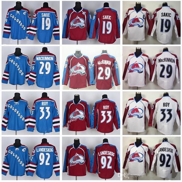 colorado avalanche jerseys ice hockey 19 joe sakic 29 nathan mackinnon 33 patrick roy 92 gabriel landeskog blue white burgundy maroon red, Black;red
colorado avalanche jerseys ice hockey 19 joe sakic 29 nathan mackinnon 33 patrick roy 92 gabriel landeskog blue white burgundy maroon red, Black;red