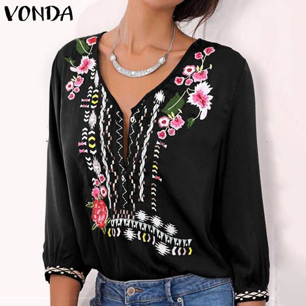 vonda beach blouse women floral print summer spring 2019 v neck shirt female casual vintage plus size blusas s-5xl, White
vonda beach blouse women floral print summer spring 2019 v neck shirt female casual vintage plus size blusas s-5xl, White