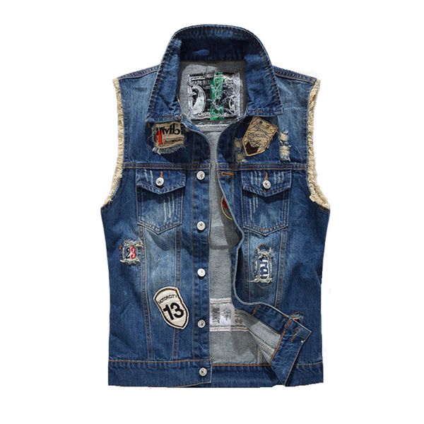 denim vest men fashion patch designs cowboy frayed jeans sleeveless jackets punk rock motorcycle waistcoat, Black;white
denim vest men fashion patch designs cowboy frayed jeans sleeveless jackets punk rock motorcycle waistcoat, Black;white