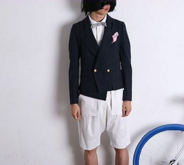 influx men's fashion personality suit 2019 new korean version of men slim casual short irregular black small suit, White;black
influx men's fashion personality suit 2019 new korean version of men slim casual short irregular black small suit, White;black