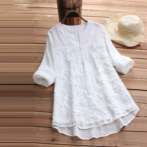 women clothes women blouse 2019 spring women elegant v neck cotton linen vintage embroidery loose party shirt work ol blouse, White
women clothes women blouse 2019 spring women elegant v neck cotton linen vintage embroidery loose party shirt work ol blouse, White