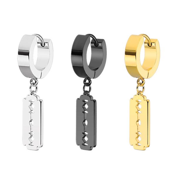 stainless steel razor blade pendant drop earrings punk jewelry blade dangle earrings fro women and men, Golden;silver
stainless steel razor blade pendant drop earrings punk jewelry blade dangle earrings fro women and men, Golden;silver