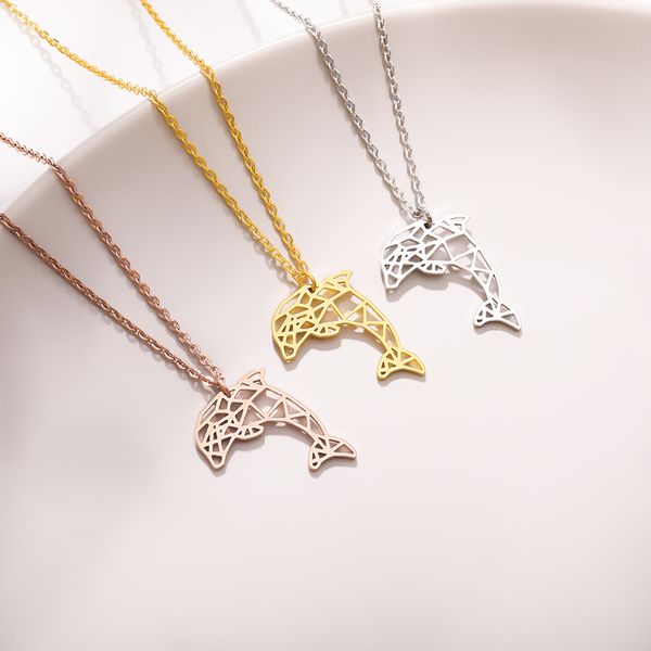 hollow animal dolphin pendant necklace for women gold stainless steel chain men fashion dress clothing costume jewelry, Silver
hollow animal dolphin pendant necklace for women gold stainless steel chain men fashion dress clothing costume jewelry, Silver