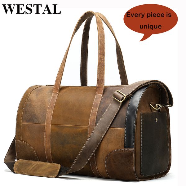 westal men's genuine leather travel bag men's weekend/duffle bag for retro stitching overnight arge capacity handbag
westal men's genuine leather travel bag men's weekend/duffle bag for retro stitching overnight arge capacity handbag