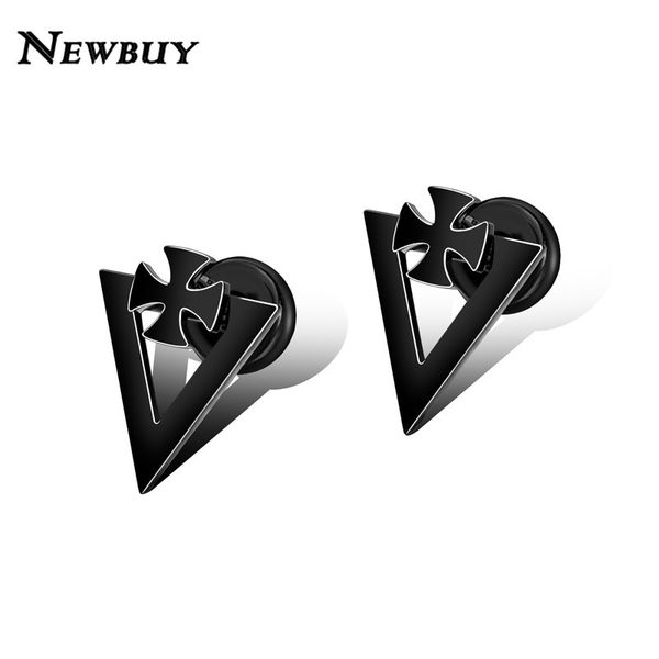 newbuy statement black stainless steel earring jewelry vintage punk cross geometric stud earrings for men women party jewelry, Golden;silver
newbuy statement black stainless steel earring jewelry vintage punk cross geometric stud earrings for men women party jewelry, Golden;silver