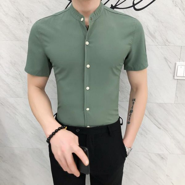 solid color dress shirt streetwear social nightclub clothes blusa camisa masculina 2020 casual slim shirt men short sleeve, White;black
solid color dress shirt streetwear social nightclub clothes blusa camisa masculina 2020 casual slim shirt men short sleeve, White;black