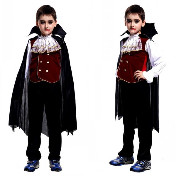 halloween cosplay costumes children masquerade dance vampire costumes with capes, Black;red
halloween cosplay costumes children masquerade dance vampire costumes with capes, Black;red
