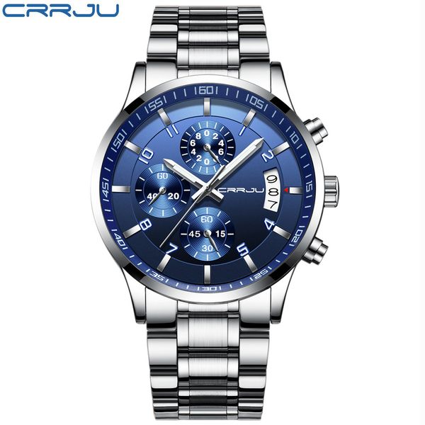 crrju2214 new men's business triple eye six needle timing multifunctional stainless steel calendar watch fashion leisure waterproof qua, Slivery;brown
crrju2214 new men's business triple eye six needle timing multifunctional stainless steel calendar watch fashion leisure waterproof qua, Slivery;brown